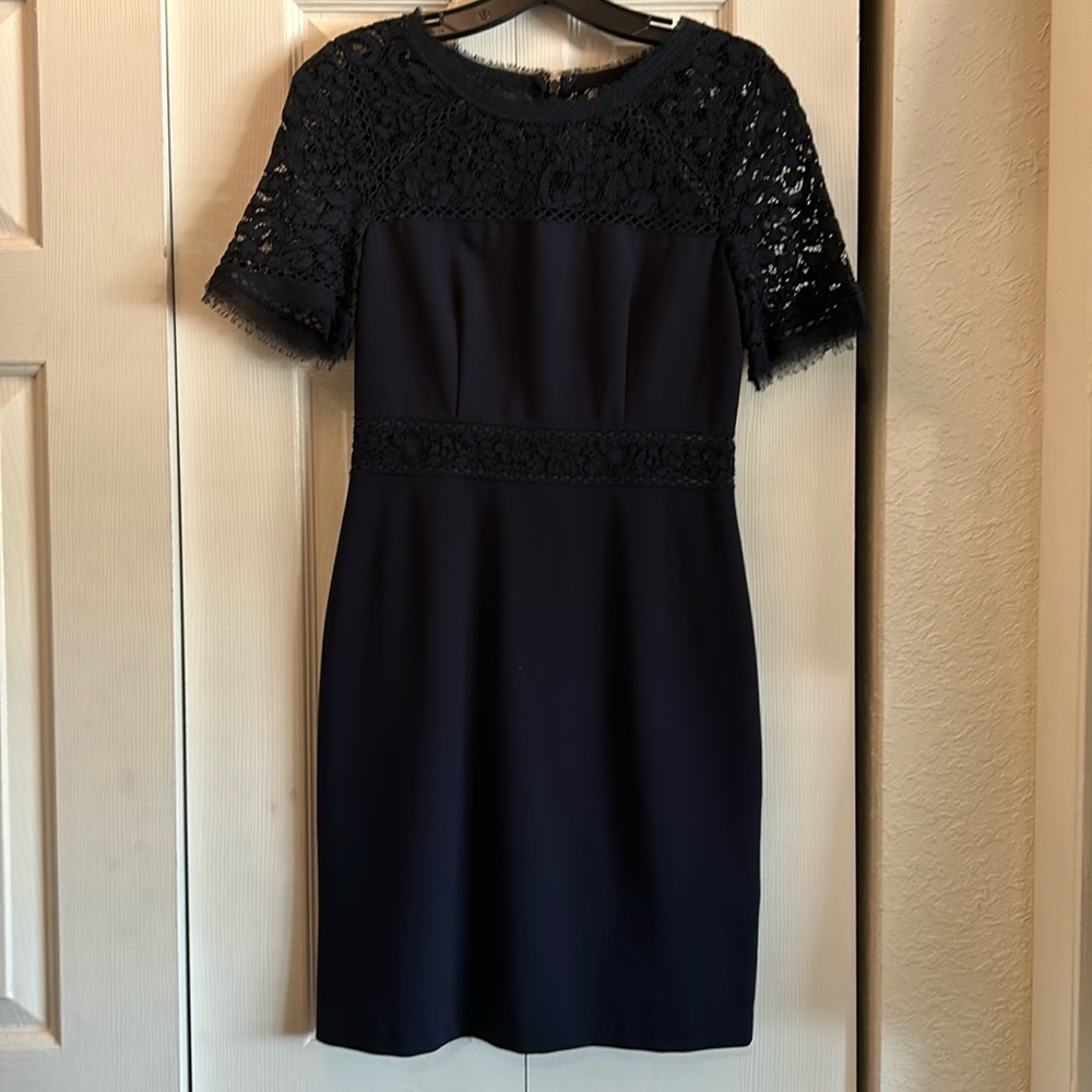 Rebecca Taylor navy lace sheath dress